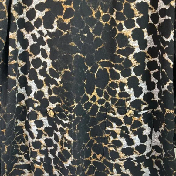 Ali Miles Med Animal Print Cowl Neck Tunic Top Long Sleeves Lagenlook - Picture 4 of 14